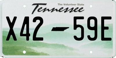 TN license plate X4259E