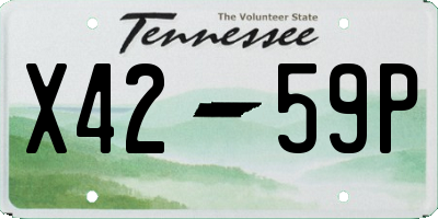 TN license plate X4259P