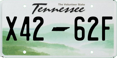 TN license plate X4262F