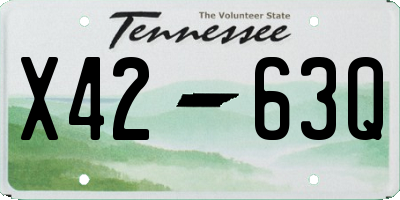 TN license plate X4263Q