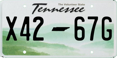 TN license plate X4267G