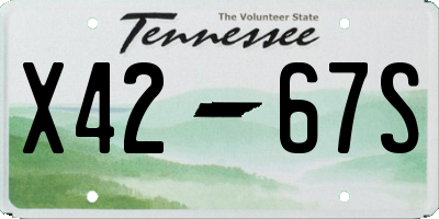 TN license plate X4267S