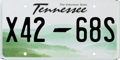 TN license plate X4268S
