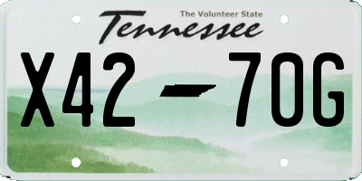 TN license plate X4270G