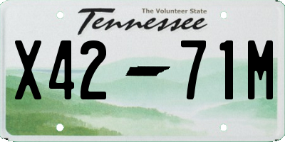 TN license plate X4271M