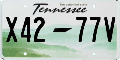 TN license plate X4277V