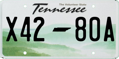 TN license plate X4280A