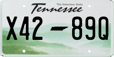 TN license plate X4289Q