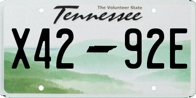 TN license plate X4292E