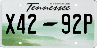 TN license plate X4292P