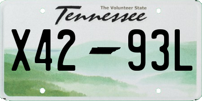 TN license plate X4293L