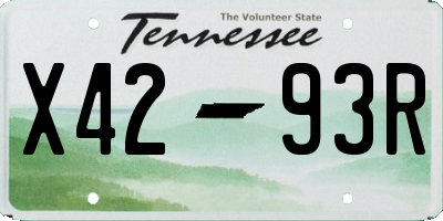 TN license plate X4293R