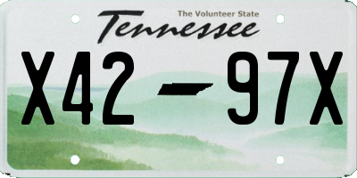 TN license plate X4297X