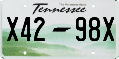 TN license plate X4298X