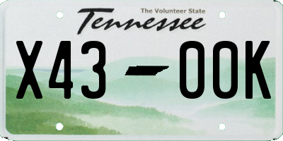TN license plate X4300K