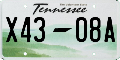 TN license plate X4308A