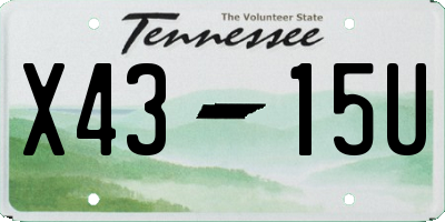 TN license plate X4315U