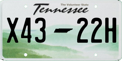 TN license plate X4322H