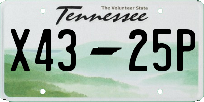 TN license plate X4325P