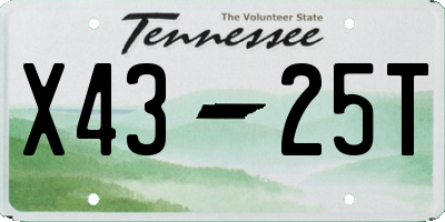 TN license plate X4325T