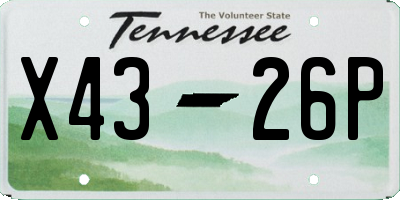 TN license plate X4326P