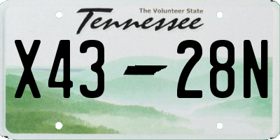TN license plate X4328N