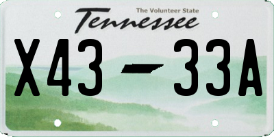 TN license plate X4333A