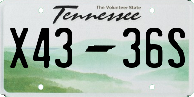 TN license plate X4336S
