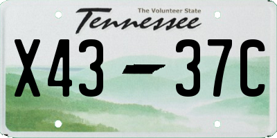 TN license plate X4337C