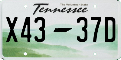 TN license plate X4337D