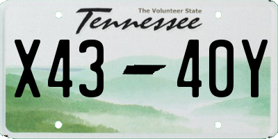 TN license plate X4340Y