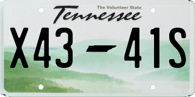 TN license plate X4341S