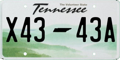 TN license plate X4343A