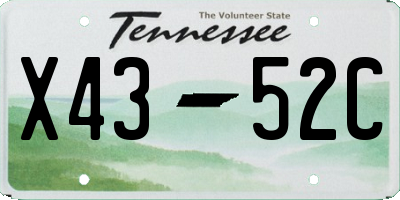TN license plate X4352C