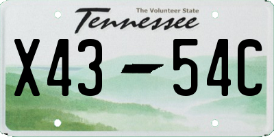 TN license plate X4354C