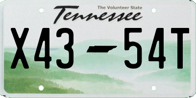 TN license plate X4354T