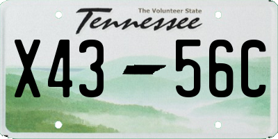 TN license plate X4356C