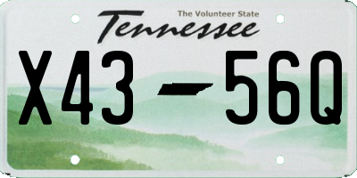 TN license plate X4356Q