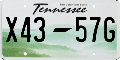 TN license plate X4357G