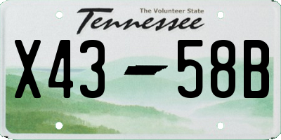 TN license plate X4358B