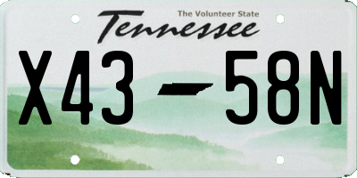 TN license plate X4358N