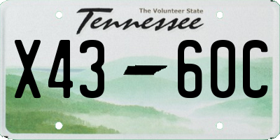 TN license plate X4360C