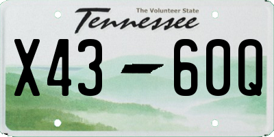 TN license plate X4360Q