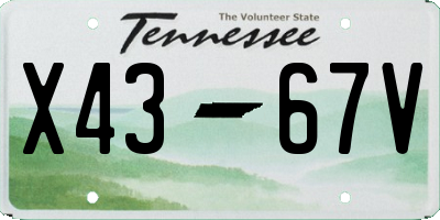 TN license plate X4367V