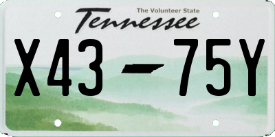 TN license plate X4375Y