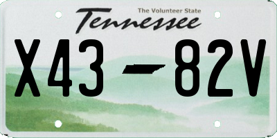 TN license plate X4382V