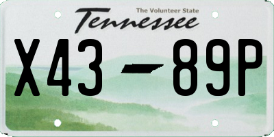 TN license plate X4389P