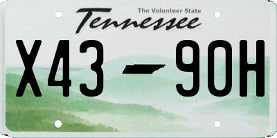 TN license plate X4390H