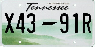 TN license plate X4391R