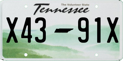 TN license plate X4391X